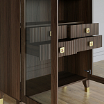 Дизайнерский шкаф витрина Elsa Dreams Walnut с 4-мя ящиками варинант исполнения - 8 | Loft Concept в Воронеже