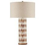 Настольная лампа с узором вдоль колоннообразного основания Brick Surface варинант исполнения - 3 | Loft Concept в Воронеже