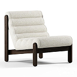 Кресло с деревянным каркасом и обивкой из белой ткани букле Medieval Furniture варинант исполнения - 2 | Loft Concept в Воронеже