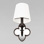 Бра с белым текстильным абажуром и декоративным основанием в виде четырехлистника с зеркальной вставкой Vitorino варинант исполнения - 3 | Loft Concept в Воронеже