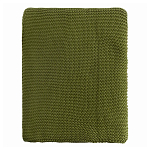 Плед из хлопка жемчужной вязки оливкового цвета Waffle Comfort варинант исполнения - 4 | Loft Concept в Воронеже