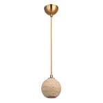 Подвесной светильник с шарообразным плафоном из травертина Shaw Marble Lighting варинант исполнения - 1 | Loft Concept в Воронеже