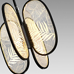 Люстра с гравировкой на акриловых плафонах Gravyura Black D 33 см варинант исполнения - 3 | Loft Concept в Воронеже