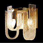 Бра с металлическим основанием золотого цвета и хрустальными подвесками Textured Glass варинант исполнения - 5 | Loft Concept в Воронеже