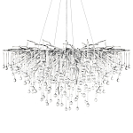 Люстра подвесная с прозрачными стеклянными подвесками в форме капель Диаметр 100 см Droplet Chandelier варинант исполнения - 16 | Loft Concept в Воронеже