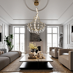 Люстра подвесная из металла с хрустальными прозрачными подвесками Quasar 81 варинант исполнения - 6 | Loft Concept в Воронеже