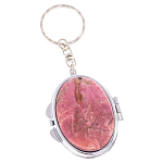 Зеркало брелок складное двухстороннее из натурального камня Родонит Stone Mirrors варинант исполнения - 1 | Loft Concept в Воронеже