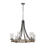 Люстра с цилиндрическим плафонами из толстого волнистого стекла в индустриальном стиле Feiss варинант исполнения - 8 | Loft Concept в Воронеже