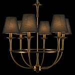 Люстра на металлическом основании бронзового цвета с 6-ю черными конусовидными абажурами Dignity варинант исполнения - 7 | Loft Concept в Воронеже