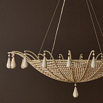 Люстра из деревянных бусин с подвесками в виде капель Wooden Beads варинант исполнения - 2 | Loft Concept в Воронеже