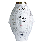 Ваза с декоративными лицами и графическими элементами в виде сердец и символов Faces of Imagination варинант исполнения - 1 | Loft Concept в Воронеже