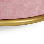Банкетка круглая пыльно-розовый велюр на 4-х металлических ножках золотого цвета SANJAY варинант исполнения - 3 | Loft Concept в Воронеже