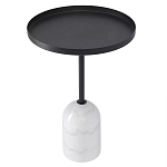 Кофейный столик с круглой чёрной столешницей и мраморным основанием Exquisite Practicality варинант исполнения - 1 | Loft Concept в Воронеже