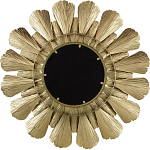 Зеркало круглое настенное в металлической раме Sunny Golden Petals варинант исполнения - 4 | Loft Concept в Воронеже