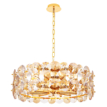 Люстра круглая золотого цвета с круглыми хрустальным элементами Solyria варинант исполнения - 1 | Loft Concept в Воронеже