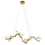 Люстра подвесная линейная с прозрачными стеклянными птичками на ветвях Serip Voa варинант исполнения - 2 | Loft Concept в Воронеже