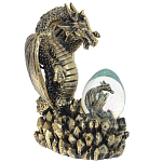 Декоративная статуэтка Дракон и стеклянное яйцо Dragon and Glass Egg Gold Black варинант исполнения - 1 | Loft Concept в Воронеже