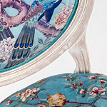 Стул из массива бука с изображением птиц и цветов Turquoise Beige Chinoiserie Garden Chair варинант исполнения - 2 | Loft Concept в Воронеже