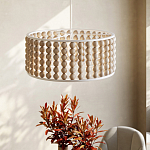 Люстра в форме цилиндра с вставками из деревянных бусин Wooden Beads варинант исполнения - 6 | Loft Concept в Воронеже