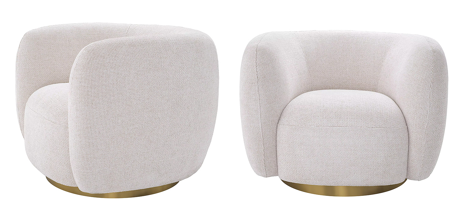 Кресло Eichholtz Swivel Chair Roxy Молочный Латунь Кресло Eichholtz Swivel Chair Roxy Молочный Латунь - Loft-Concept в Воронеже