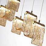 Подвесной светильник линейный с плафонами волнистой формы из фактурного стекла Big Wave варинант исполнения - 10 | Loft Concept в Воронеже