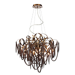 Люстра подвесная с объемной композицией из скрученных лент и металлических цепочек Atlantis Chain варинант исполнения - 2 | Loft Concept в Воронеже