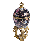 Шкатулка в форме яйца на величественных львах из фарфора с бронзовыми элементами Eden Garden варинант исполнения - 3 | Loft Concept в Воронеже