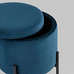 Синий пуф на черных ножках SANJAY варинант исполнения - 3 | Loft Concept в Воронеже