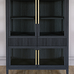 Витрина Primo со стеклянными фасадами и 2 ящиками Черный дуб варинант исполнения - 2 | Loft Concept в Воронеже