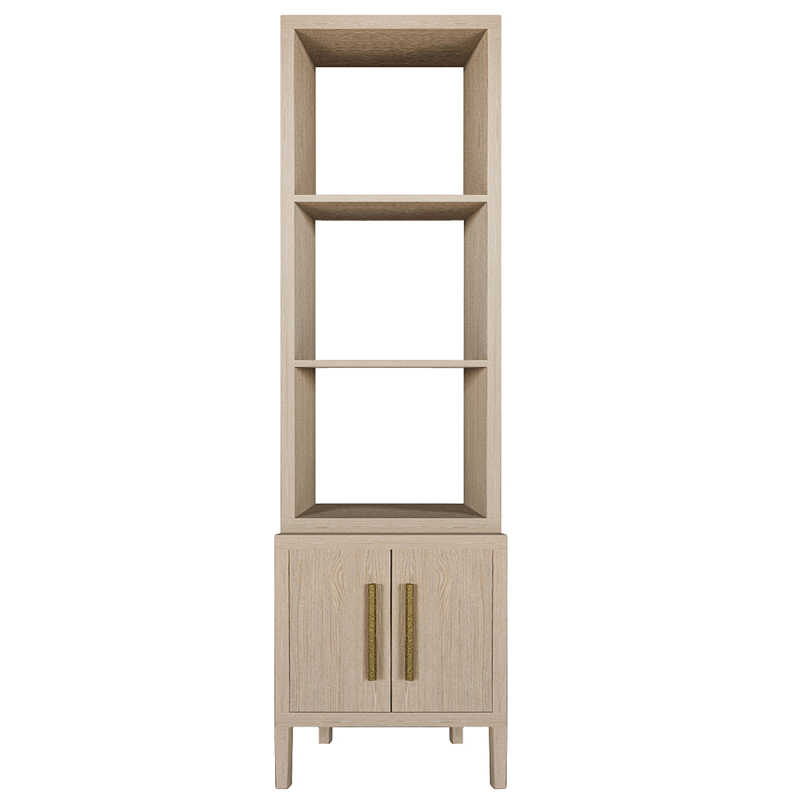 Этажерка Primo с тумбой шпон Светлый дуб Древесина Золотой в Воронеже | Loft Concept 