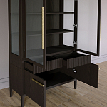 Витрина Primo со стеклянными фасадами и буфетом шпон Темный орех варинант исполнения - 5 | Loft Concept в Воронеже