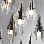 Люстра каскадная с 24-мя рельефными прозрачными плафонами в форме лепестков Glass Pod  варинант исполнения - 6 | Loft Concept в Воронеже