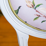 Стул светло-серый из натурального бука с изображением птиц и цветов Blooming Red Birds варинант исполнения - 2 | Loft Concept в Воронеже