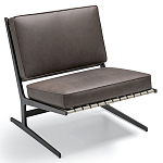 Дизайнерское кресло без подлокотников кожаное на металлическом каркасе PAULA Armchair варинант исполнения - 1 | Loft Concept в Воронеже