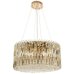 Круглая люстра с металлическими и хрустальными подвесками Bonnay Crystal Chandelier варинант исполнения - 6 | Loft Concept в Воронеже
