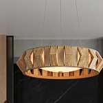 Люстра круглая из толстых деревянных реек Wooden Slats варинант исполнения - 5 | Loft Concept в Воронеже