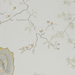 Обои ручная роспись Summer Night Blossom Colourway SC-122 on Bleached white dyed silk варинант исполнения - 2 | Loft Concept в Воронеже