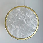 Светодиодный подвесной светильник круглой формы с металлической рамой золотого цвета Marble Glow 47 варинант исполнения - 3 | Loft Concept в Воронеже