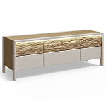 ТВ тумба 2 двери и 2 ящика с подсветкой на рельефном фасаде Warm Industrial варинант исполнения - 5 | Loft Concept в Воронеже