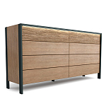 Комод 8 ящиков с подсветкой на рельефном фасаде Warm Industrial варинант исполнения - 5 | Loft Concept в Воронеже