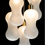 Люстра с 5-ю матовыми белыми стеклянными плафонами волнообразной формы Lucid Rain  варинант исполнения - 5 | Loft Concept в Воронеже