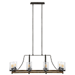 Люстра подвесная с восемью прозрачными стеклянными цилиндрическими плафонами в стиле лофт Feiss варинант исполнения - 5 | Loft Concept в Воронеже