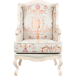 Кресло из массива бука серое с растительным орнаментом Raffael Floral Grey Armchair варинант исполнения - 1 | Loft Concept в Воронеже