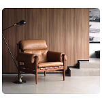 Кресло с деревянным каркасом и обивкой из натуральной кожи Medieval Furniture варинант исполнения - 3 | Loft Concept в Воронеже