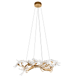 Люстра подвесная с прозрачными стеклянными птичками на ветвях Диаметр 80 см Serip Voa варинант исполнения - 2 | Loft Concept в Воронеже