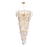 Люстра подвесная в форме перевернутой пирамиды с металлическими ветвями и прозрачными стеклянными подвесками Droplet Chandelier варинант исполнения - 2 | Loft Concept в Воронеже