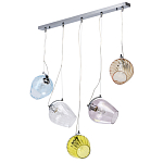 Люстра линейная с 5-ю разноцветными стеклянными плафонами Kaleido варинант исполнения - 2 | Loft Concept в Воронеже