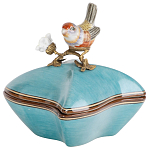 Фарфоровая шкатулка с птицей Eden Garden Blue варинант исполнения - 1 | Loft Concept в Воронеже