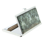 Визитница карманная металлическая с накладкой из натурального камня Серафинит Stone Business Card Holders  варинант исполнения - 2 | Loft Concept в Воронеже