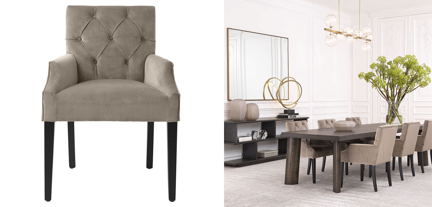 Стул Eichholtz DINING CHAIR ATENA WITH ARM Стул Eichholtz DINING CHAIR ATENA WITH ARM - Loft-Concept в Воронеже